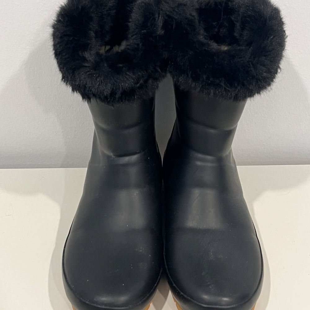 Joules Womens CHILTON Winter Boots Fur Trim Black Size US 9 UK7 Excellent Warm - Picture 3 of 9